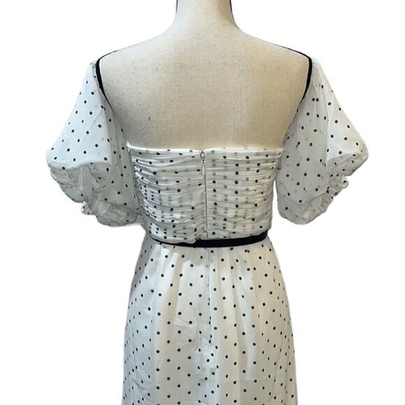 FTF Off-the-Shoulder Polka Dot Print Ruffle Dress - Picture 9 of 14